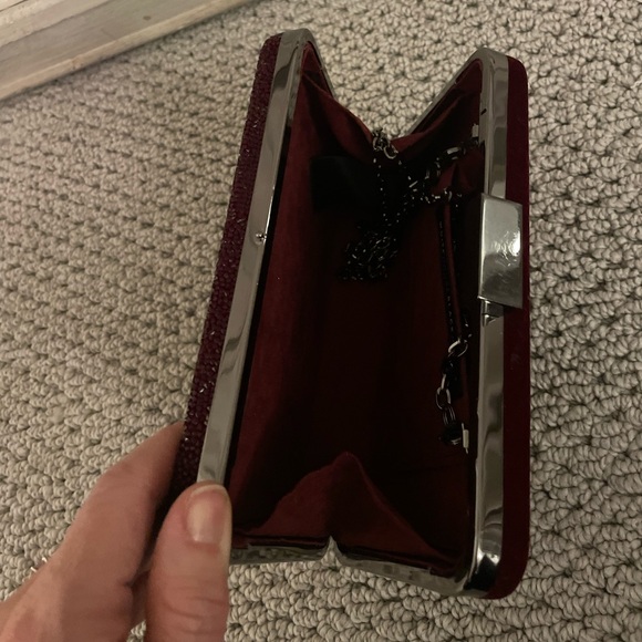 White House Black Market Burgundy Clutch - Picture 2 of 5